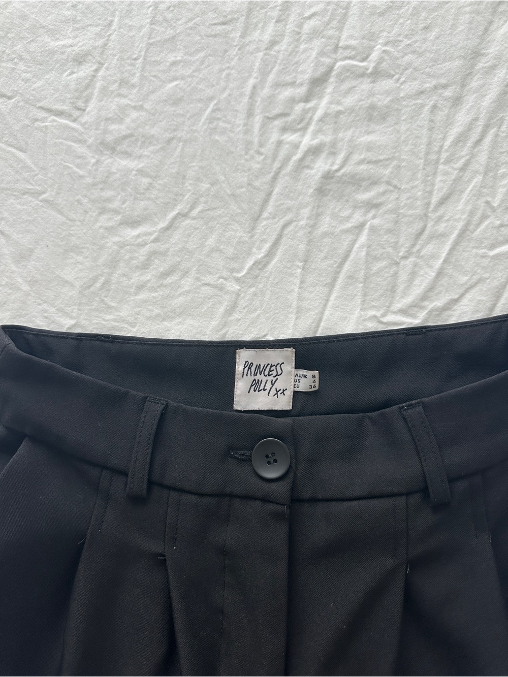 Princess Polly Black Pleated Trousers